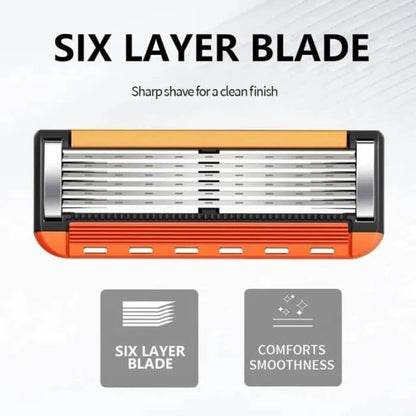 🔥🔥Men's Razor Refill Set + Free Handle – Ultra-Sharp Stainless Blades for Smooth Shave