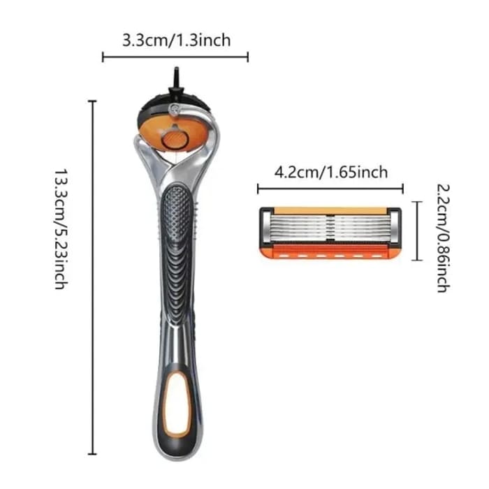 🔥🔥Men's Razor Refill Set + Free Handle – Ultra-Sharp Stainless Blades for Smooth Shave