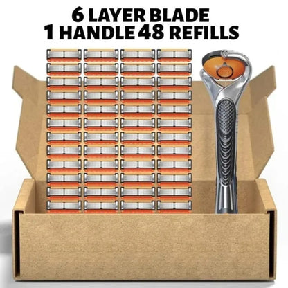 🔥🔥Men's Razor Refill Set + Free Handle – Ultra-Sharp Stainless Blades for Smooth Shave
